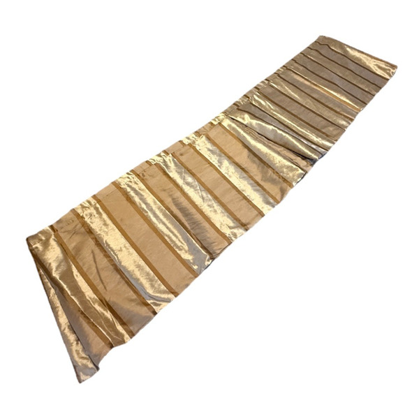 Set 3 Luxury Silk Valances Short Curtains Window Treatments Silk Gold Brown - Picture 12 of 13